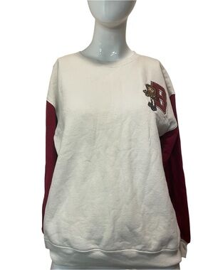 Vintage Bratz White & Burgundy Crewneck Sweatshirt with Embroidered Applique